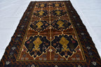 4x6 Antique Baluchi Vintage Rug Exquisite Brown and Black Design, Timeless Tribal Charm, Collectible Rare Item, Wall Hanging Rug, 6.2x3.7 ft