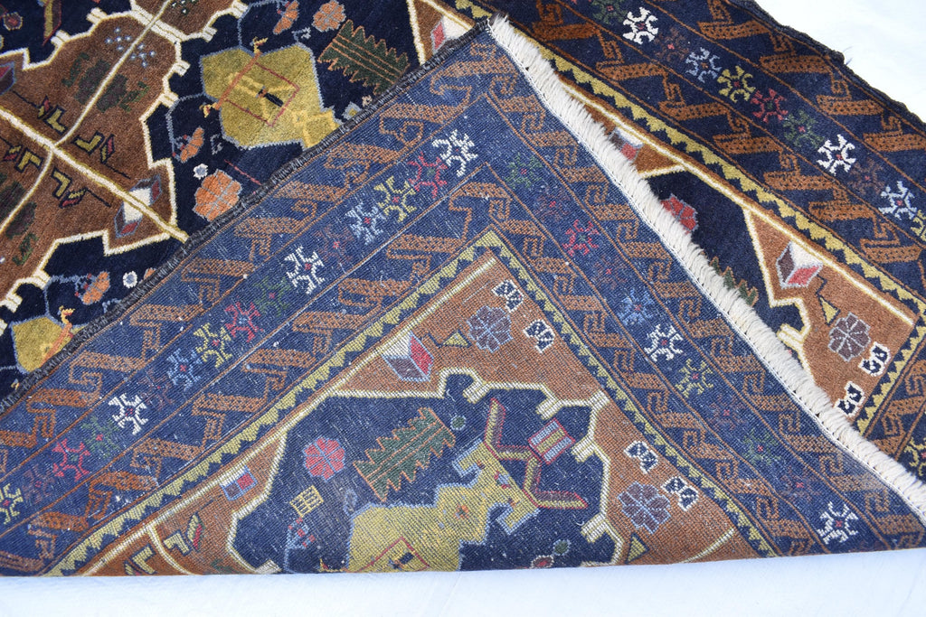 4x6 Antique Baluchi Vintage Rug Exquisite Brown and Black Design, Timeless Tribal Charm, Collectible Rare Item, Wall Hanging Rug, 6.2x3.7 ft