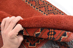 Vintage Afghan Baluch Rug - 4.11x3.5 ft - Rust Red Vintage Wool Kunduz Carpet - Bohemian Tribal Area Rug, Collectible Antique Piece 3x5
