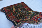 3x5 Olive Green and Red Afghan Gandum Naksha Rug-Hand-Knotted Wool Tribal Carpet, Bohemian Area Rug, Perfect for Bedroom, Office 5x3.3