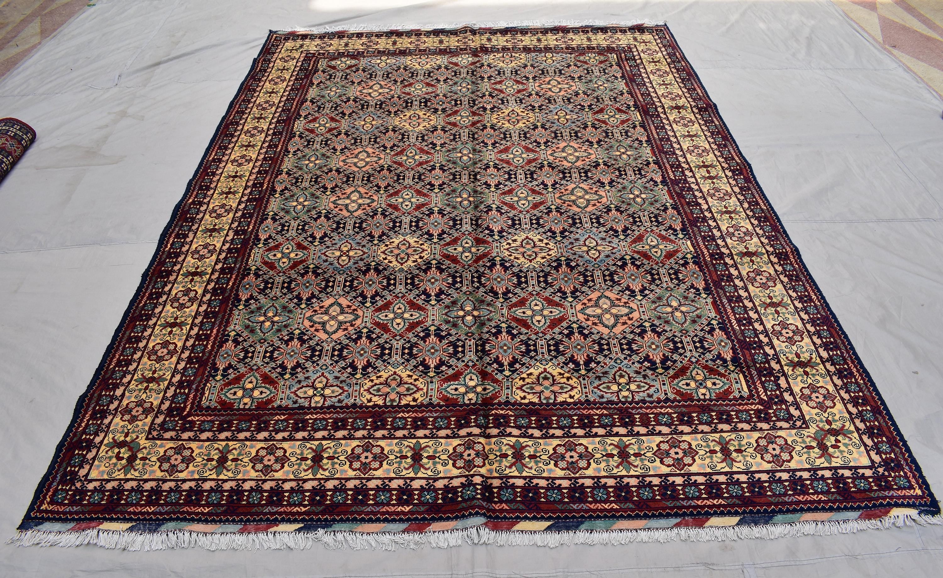 8x11 Large Area Rug Afghan Handmade Maranus Rug, Multicolor Soft Oriental Bohemian Rug, Rug for Living Room, Dining Room Rug 8.4x11.4 ft