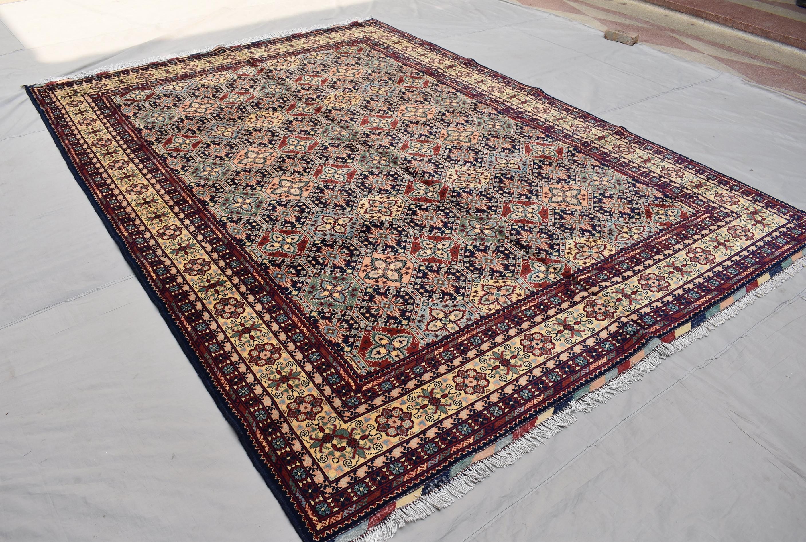 8x11 Large Area Rug Afghan Handmade Maranus Rug, Multicolor Soft Oriental Bohemian Rug, Rug for Living Room, Dining Room Rug 8.4x11.4 ft