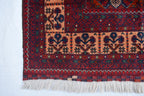 3x5 Handmade Afghan Sitara Naksha Rug - Red & Burgundy Wool Tribal Carpet - Vintage Bohemian Area Rug, Perfect for Bedroom, Office 5x3.5 ft