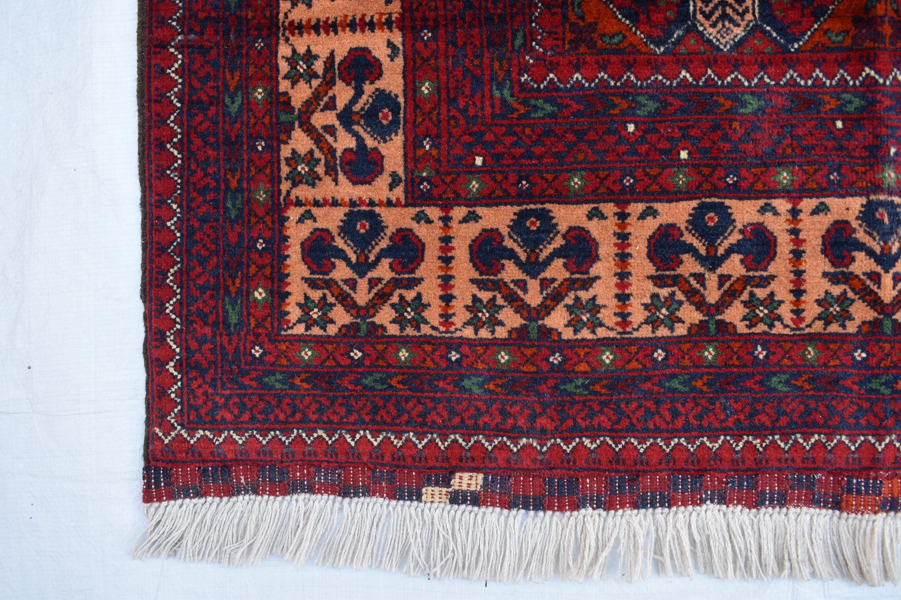 3x5 Handmade Afghan Sitara Naksha Rug - Red & Burgundy Wool Tribal Carpet - Vintage Bohemian Area Rug, Perfect for Bedroom, Office 5x3.5 ft