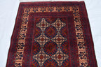3x5 Handmade Afghan Sitara Naksha Rug - Red & Burgundy Wool Tribal Carpet - Vintage Bohemian Area Rug, Perfect for Bedroom, Office 5x3.5 ft