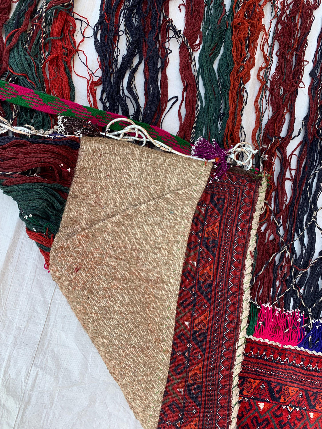 Wall Hanging Hand-woven Jalar with Long Tassels–4 Ft Wide Boho Decor |Cotton Macrame Wall Art | Perfect For Kitchen and Doorway or Bedroom.