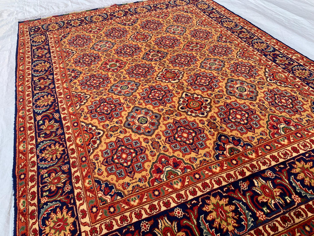 5x7 Handmade Khorjin Rug 6.8x4.11 ft – Tribal Wool Area Rug | Geometric Carpet | Oriental Afghan Decor | Living Room or Office Floor Rug