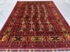 Handmade Afghan Herati Rug 6.8x4.11 ft – Tribal Wool Area Rug | Geometric Carpet | Oriental Afghan Decor | Living Room or Office Floor Rug