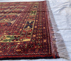Handmade Afghan Herati Rug 6.8x4.11 ft – Tribal Wool Area Rug | Geometric Carpet | Oriental Afghan Decor | Living Room or Office Floor Rug