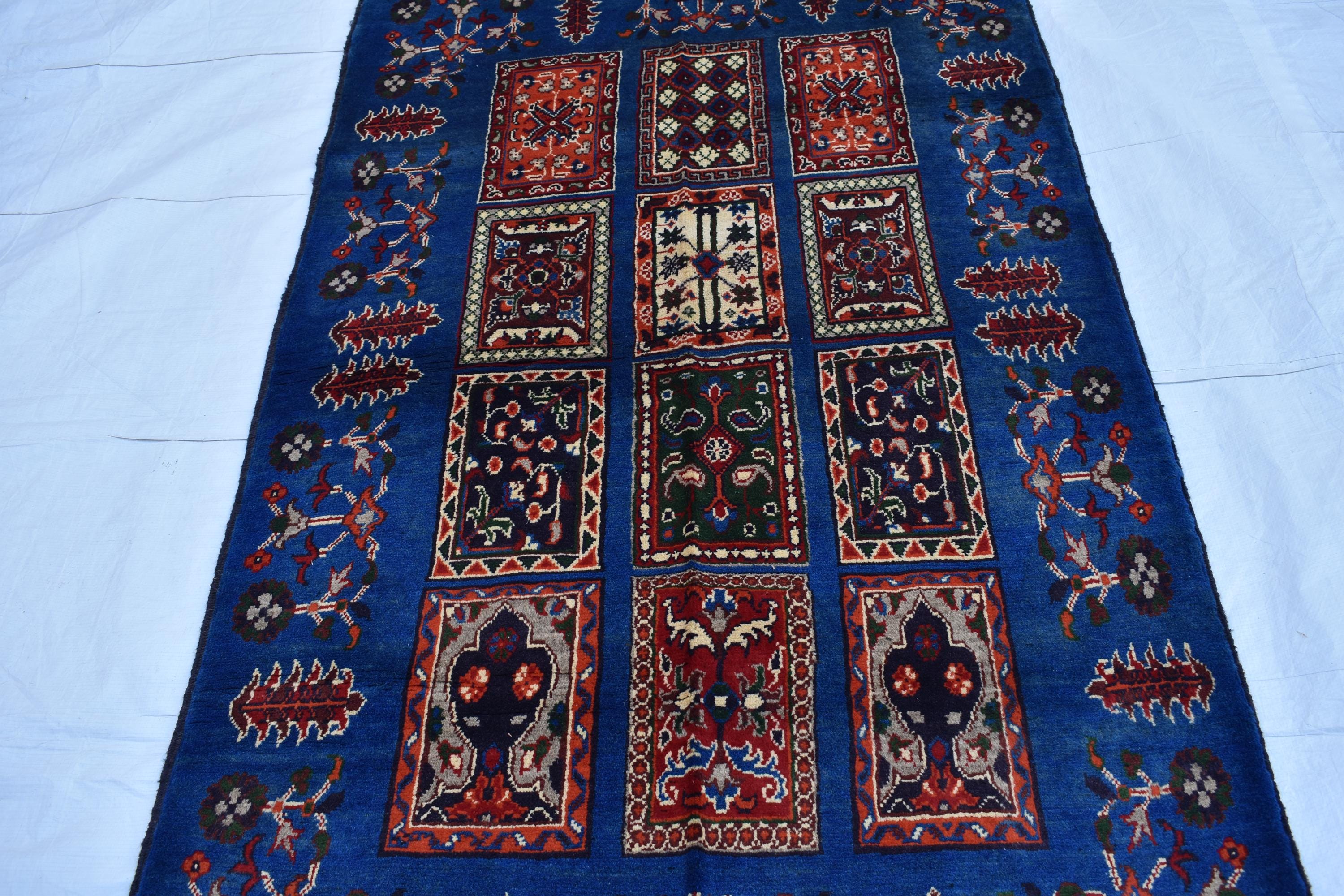 3x6 Handmade Navy Blue Ayni Rug – Timeless Elegance for Modern Interiors, Perfect for Bedroom, Living room and Hallways 3.1x5.7 ft