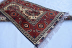 3x5 Medallion Pattern Handwoven Rug – Burgundy & Beige, Traditional Afghan Wool Carpet, Rug for Living Room, Bedrooms, Hallway Rug 3.4x5 ft