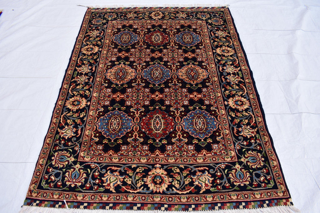 5x7 Handmade Abresham Afghan Rug–Colorful Rug, Traditional Geometric Design, Wool Carpet, Persian Home Style, Perfect for Living room 5x6.10