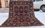 5x7 Handmade Abresham Afghan Rug–Colorful Rug, Traditional Geometric Design, Wool Carpet, Persian Home Style, Perfect for Living room 5x6.10