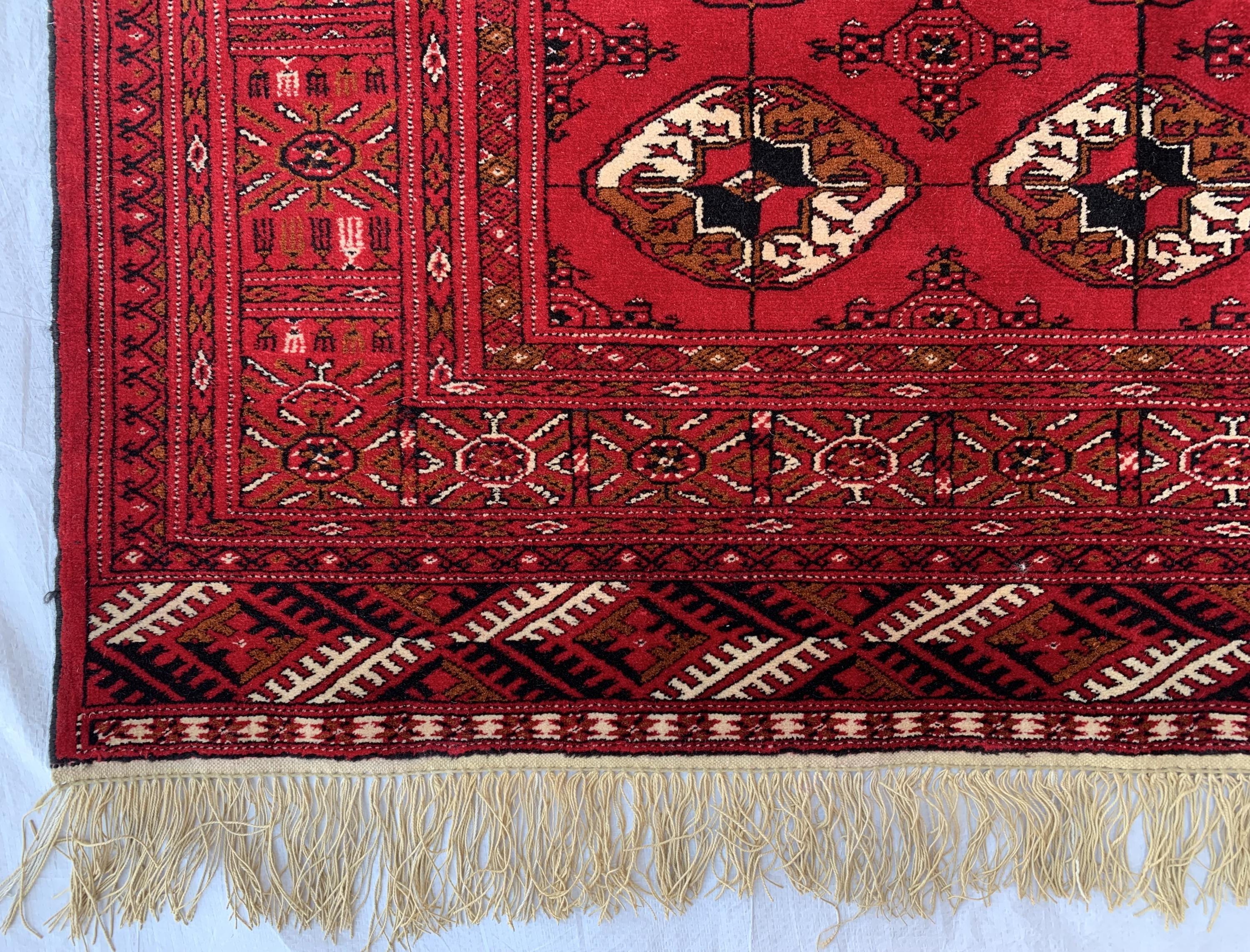4x7 Antique Ahal Gul Rug – Handwoven Turkmen Wool Rug for Living Room or Office | Vintage Oriental Carpet, Rustic Home Decor Rug 4.6x6.7 ft
