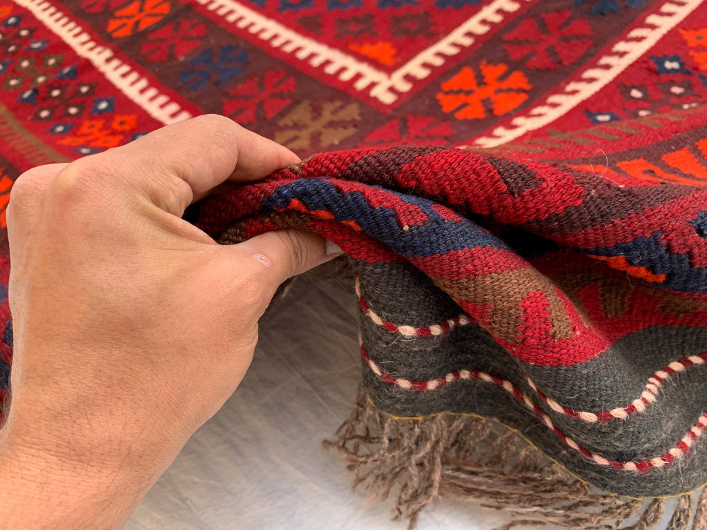 6x10ft, Large Vintage Terracotta Kilim Rug, Turkmen Rug, Afghan Handmade Wool Rug, Living Room Rug, Bedroom Rug 290x198 cm