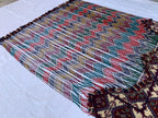 Handwoven Tribal Wall Hanging–Large 6.9x8.5ft Boho Tapestry, Colorful Ikat Pattern with Kilim Border–Bohemian Home Decor, Ethnic Textile Art
