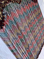 Handwoven Tribal Wall Hanging–Large 6.9x8.5ft Boho Tapestry, Colorful Ikat Pattern with Kilim Border–Bohemian Home Decor, Ethnic Textile Art