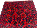 5x7 Turkmen Medium Area Rug, Afghan Handmade Bukhara Design Wool Red Rug, Living Room, 150x200 Dining Table Carpet, Vintage Style Rug