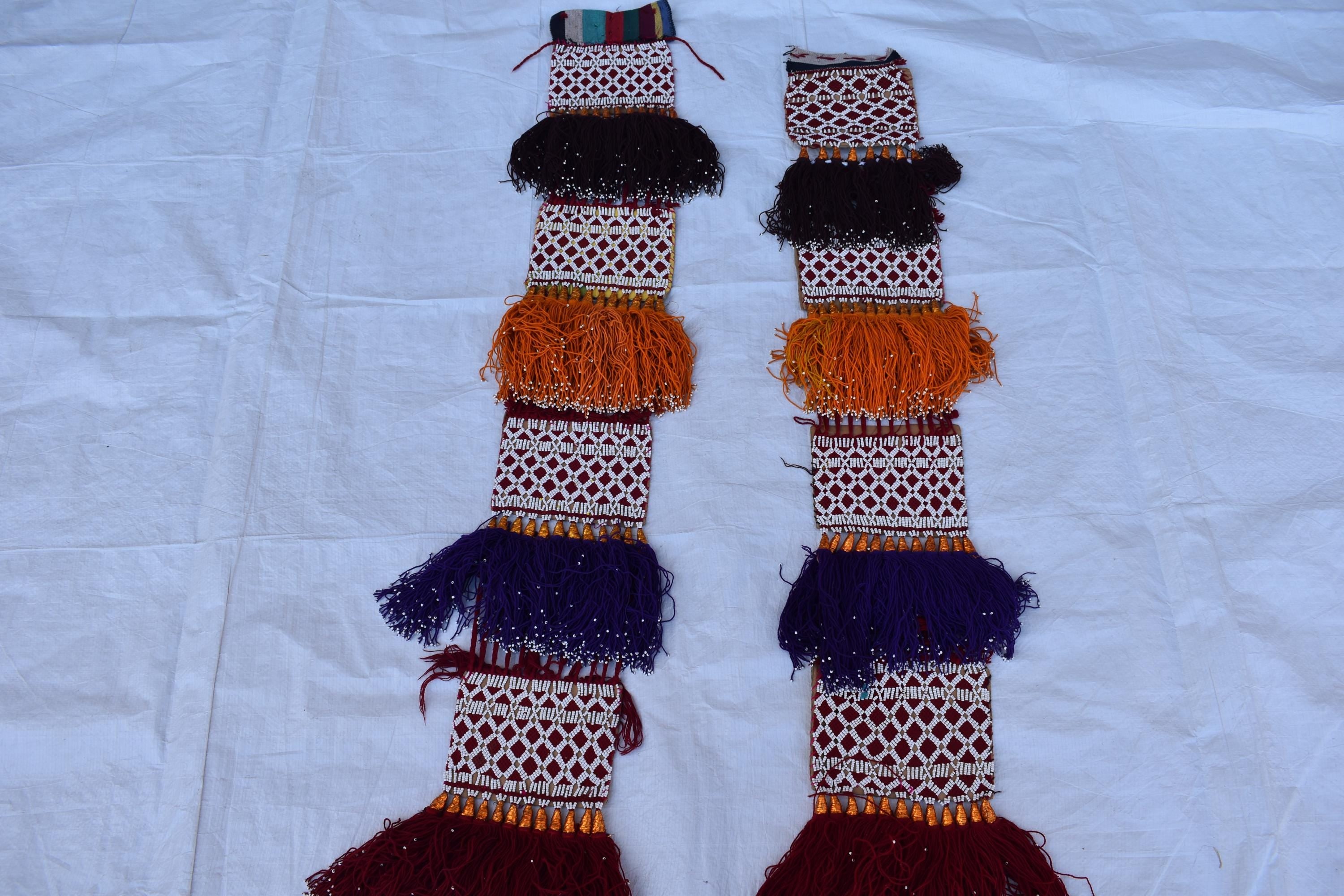 Wall Hanging Hand-Knitted Morai Jalar – 7.2 ft Length | Boho Home Décor, 2 pieces, Decorative Jalar for Living Room, Kitchen, Bedroom