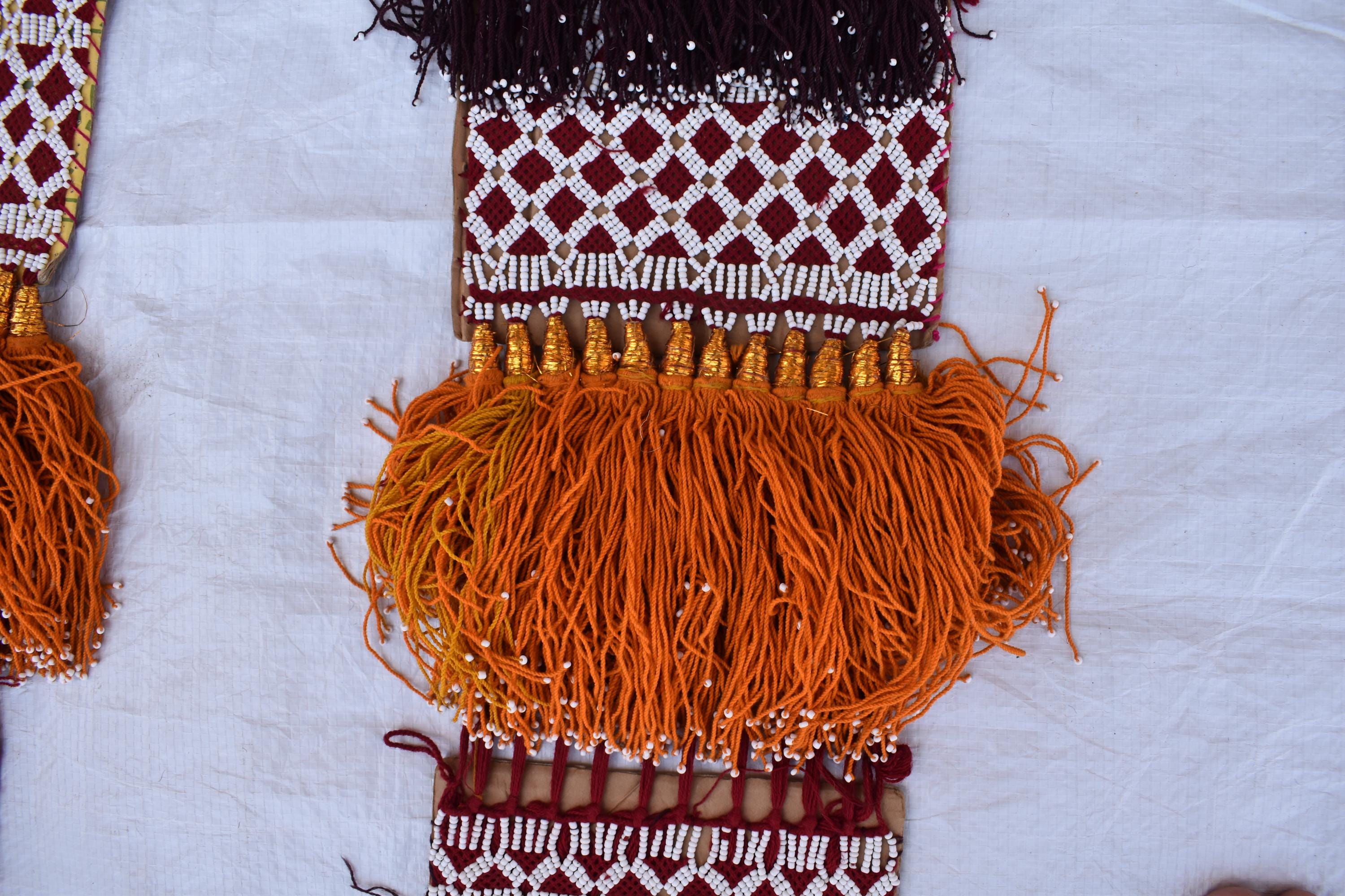 Wall Hanging Hand-Knitted Morai Jalar – 7.2 ft Length | Boho Home Décor, 2 pieces, Decorative Jalar for Living Room, Kitchen, Bedroom