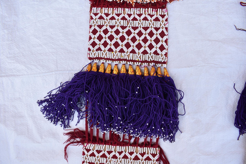 Wall Hanging Hand-Knitted Morai Jalar – 7.2 ft Length | Boho Home Décor, 2 pieces, Decorative Jalar for Living Room, Kitchen, Bedroom