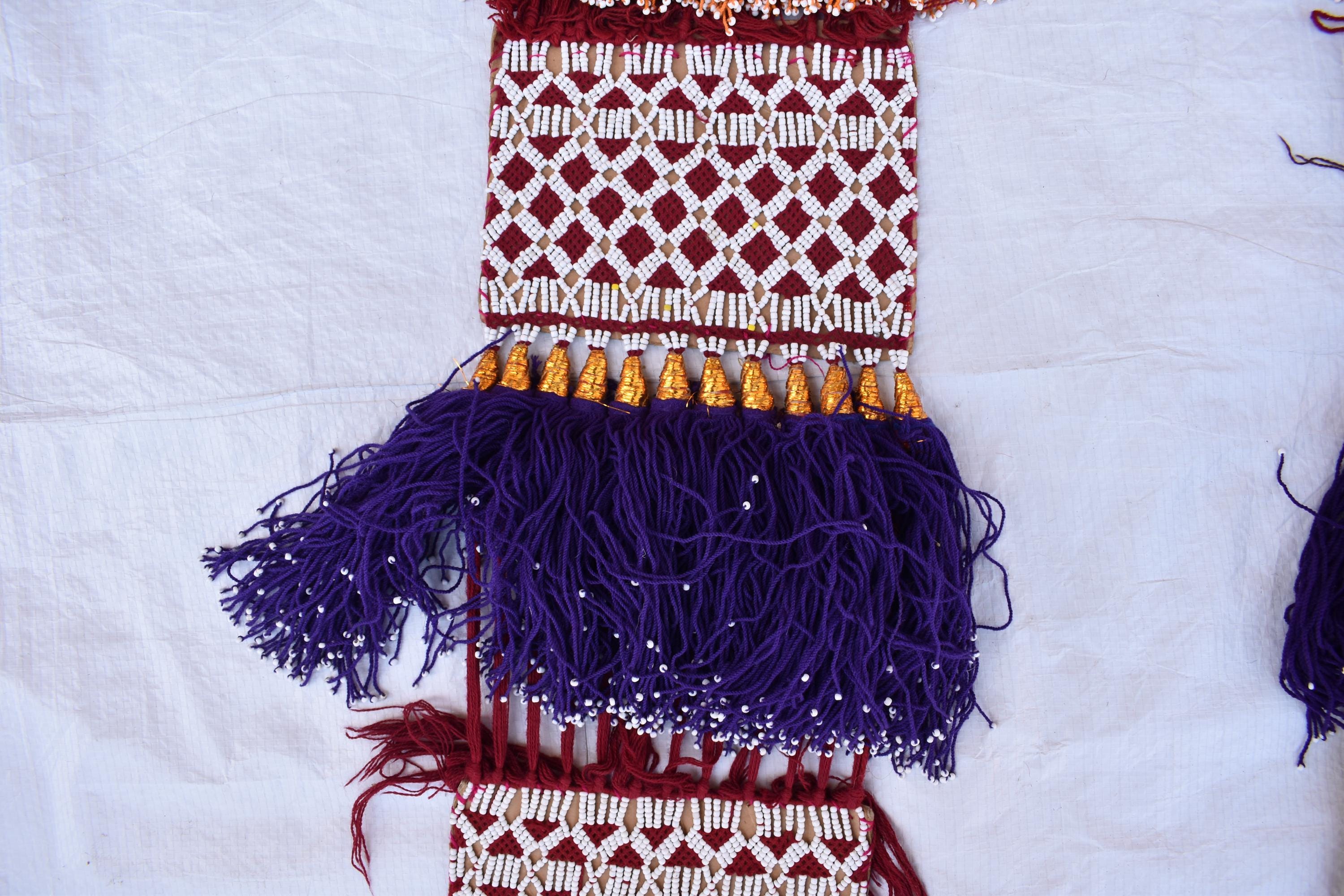 Wall Hanging Hand-Knitted Morai Jalar – 7.2 ft Length | Boho Home Décor, 2 pieces, Decorative Jalar for Living Room, Kitchen, Bedroom