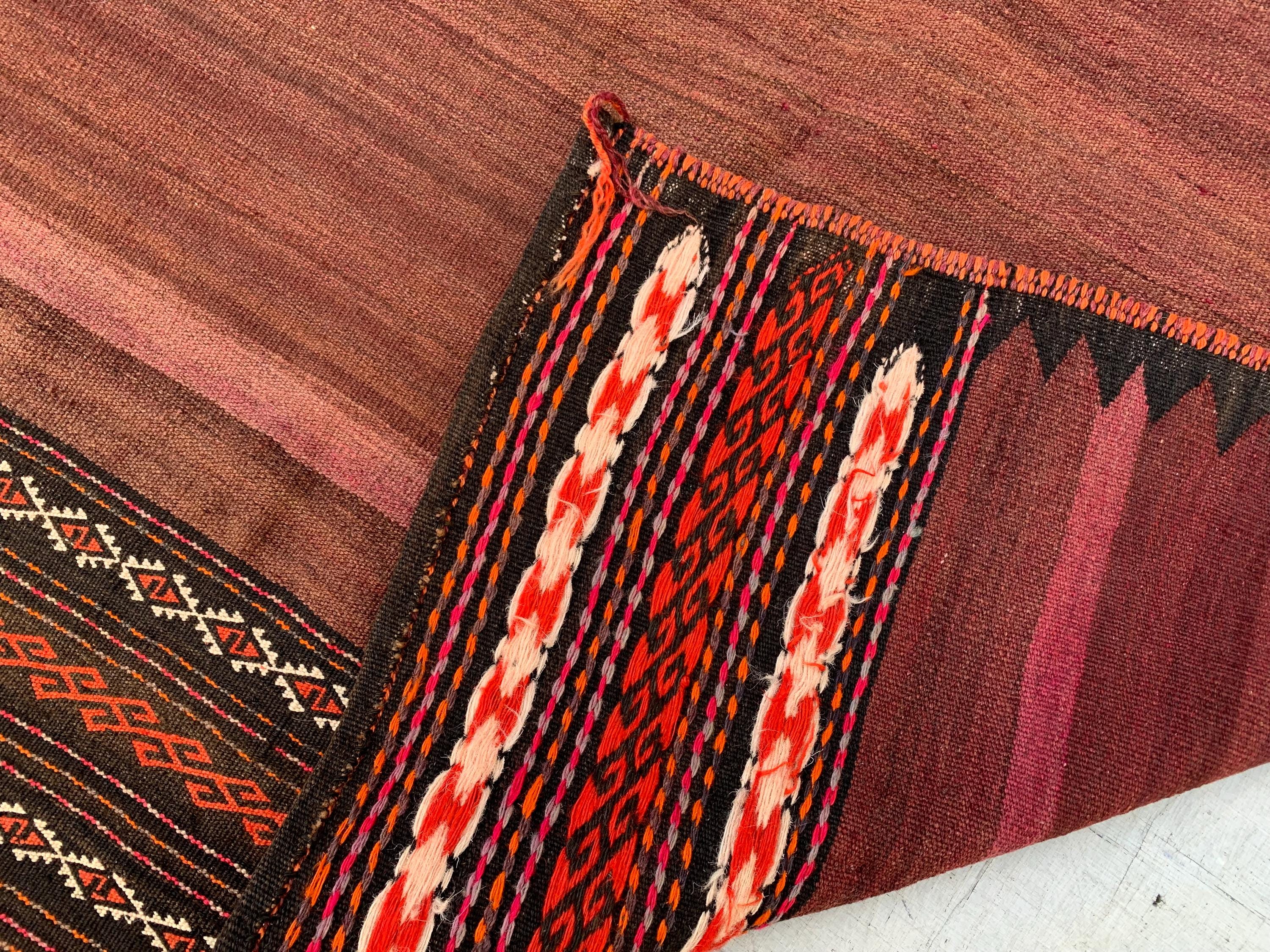 Vintage Square Kilim Rug – 4x3.7 ft – Handwoven Tribal Geometric – Boho Decor - Collectors Item - 40 years old Antique