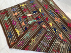 Afghan War Kilim 5.1x4.2 ft–Handwoven Wool Rug with Tanks, Helicopters & Planes–Tribal Conflict Art Decor, Perfect Rug for Kids Room