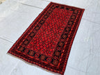 Vintage 50 Year-Old Bukhara Bashiri Rug 5.9x3.3 ft – Hand-knotted Afghan Wool Carpet, Red Tribal Decor Accent, Collector's Item, Antique Rug