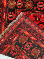 Vintage 50 Year-Old Bukhara Bashiri Rug 5.9x3.3 ft – Hand-knotted Afghan Wool Carpet, Red Tribal Decor Accent, Collector's Item, Antique Rug