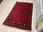 Vintage Handwoven Ahal Gul Tribal Wool Rug, Rug for Hallway, Bedroom, Living Room 5.4 x 3 ft, 40 year old Rug, Collectible Rug