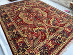 10x13 Persian Design Handwoven Rug–Large Vintage Wool Carpet – Traditional Oriental Pattern – Boho Home Decor, Rug for Living Room 13.3x9.12