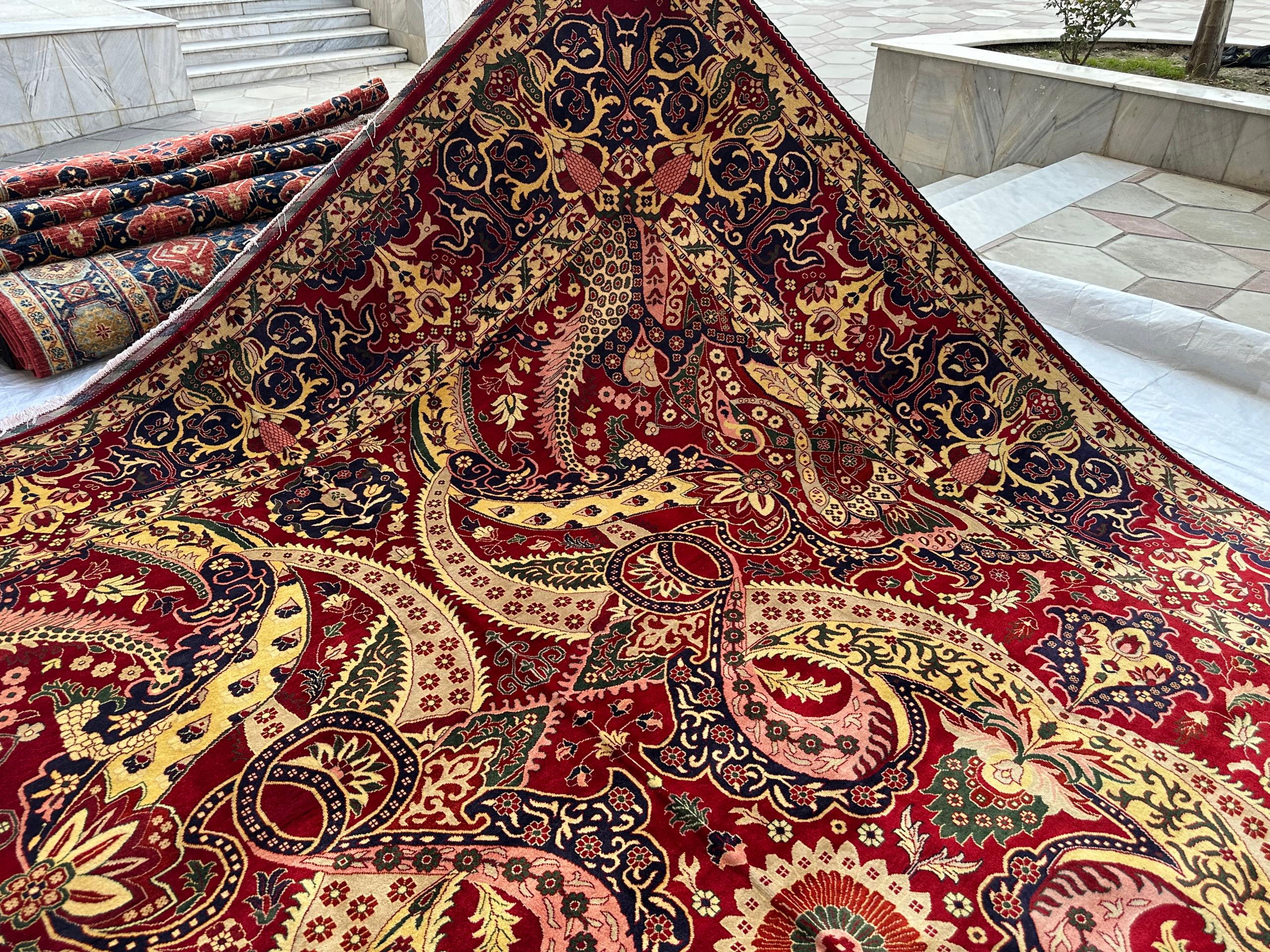 10x13 Persian Design Handwoven Rug–Large Vintage Wool Carpet – Traditional Oriental Pattern – Boho Home Decor, Rug for Living Room 13.3x9.12