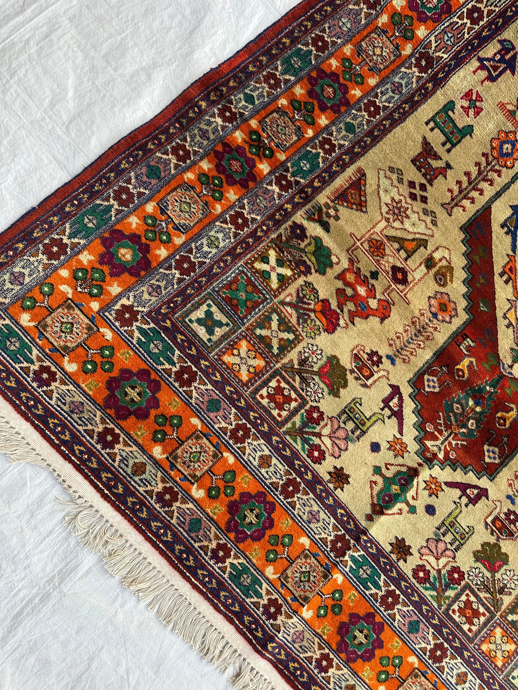 Afghan Handmade Gul Naksha Rug – 4.4x7.5 ft – Traditional Tribal Wool Carpet – Boho Oriental Area Rug – Geometric Nomadic Design”