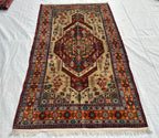 Afghan Handmade Gul Naksha Rug – 4.4x7.5 ft – Traditional Tribal Wool Carpet – Boho Oriental Area Rug – Geometric Nomadic Design”