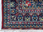 10x13 Handmade Parak Beljik Rug | Large Afghan Wool Area Rug | Traditional Oriental Carpet in Deep Red, Blue & Beige Tones 9.10 x 13.4 ft