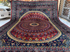 10x13 Handmade Parak Beljik Rug | Large Afghan Wool Area Rug | Traditional Oriental Carpet in Deep Red, Blue & Beige Tones 9.10 x 13.4 ft
