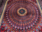 10x13 Handmade Parak Beljik Rug | Large Afghan Wool Area Rug | Traditional Oriental Carpet in Deep Red, Blue & Beige Tones 9.10 x 13.4 ft