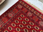 Antique Ahal Gul Handmade Beljik Rug –13.2x9.11 ft Wool and Silk | Luxurious Oriental Carpet | Red & Blue Persian Design | Living Room Decor