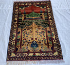 5x3.1 Handwoven Turkmen Tribal Prayer mat, Jai namaz, Wall Hanging Decorative Rug, Boho Home Decor