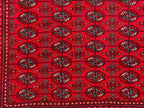Top Quality Mawrai Gul Handmade Rug – 12.5x9.6 ft Wool & Silk |Tribal Turkmen Design | Red Oriental Carpet | Elegant Home Decor, Living Room