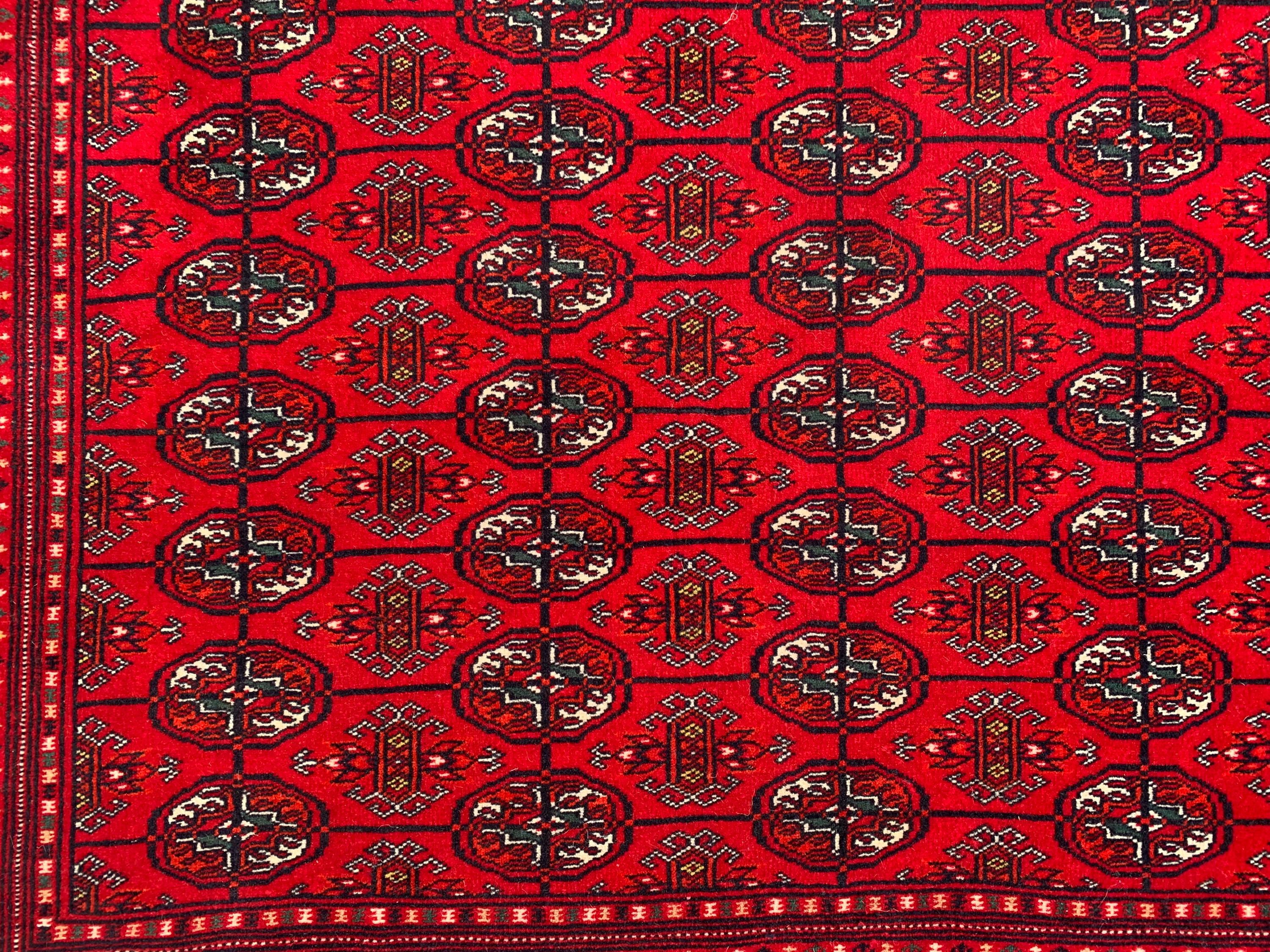 Top Quality Mawrai Gul Handmade Rug – 12.5x9.6 ft Wool & Silk |Tribal Turkmen Design | Red Oriental Carpet | Elegant Home Decor, Living Room