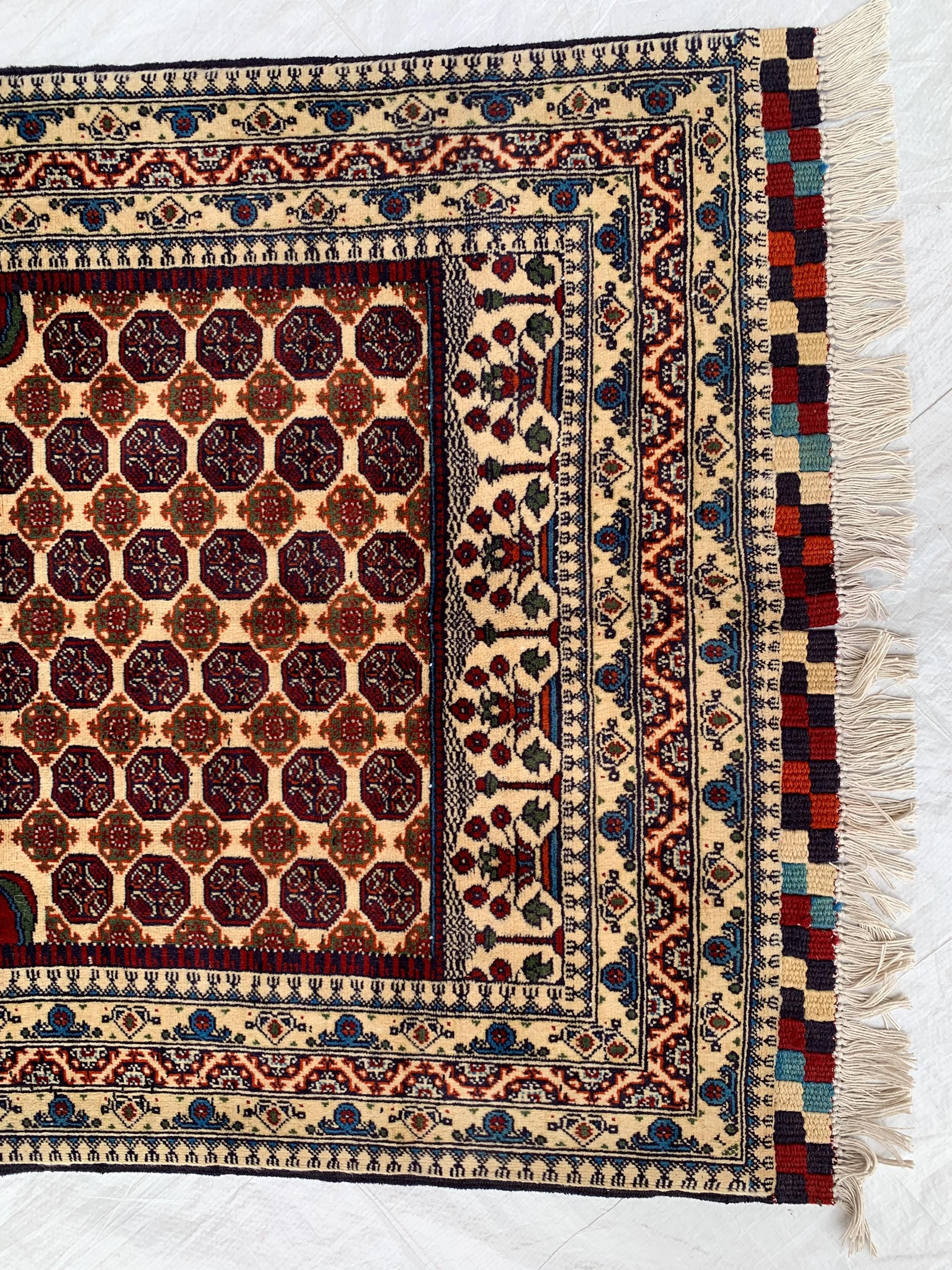 Prayer Rug Handwoven Hoja Roshnai Luxury Prayer Rug (4.9x2.11 ft) – Soft, Durable & Non-Slip Design