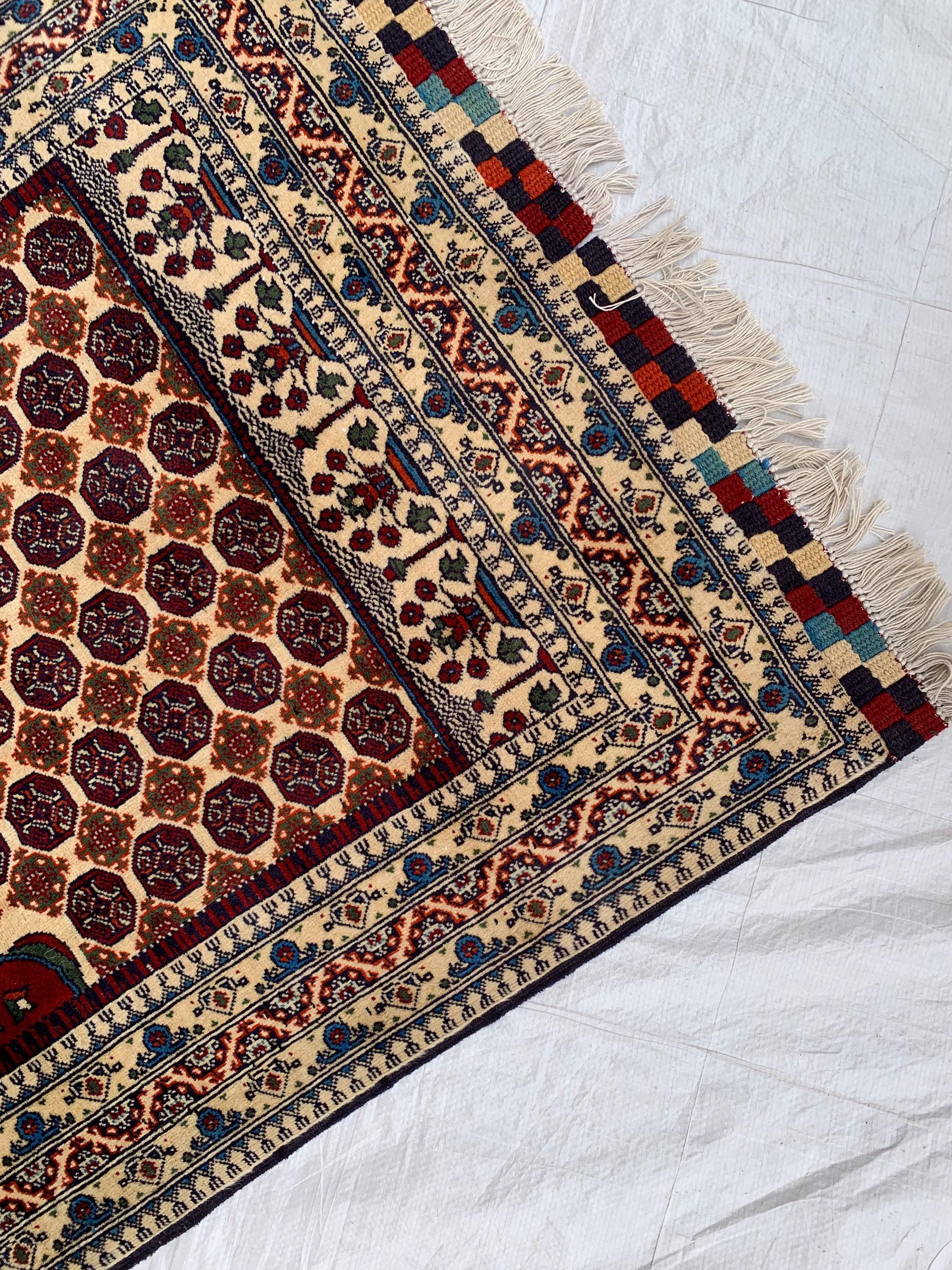 Prayer Rug Handwoven Hoja Roshnai Luxury Prayer Rug (4.9x2.11 ft) – Soft, Durable & Non-Slip Design