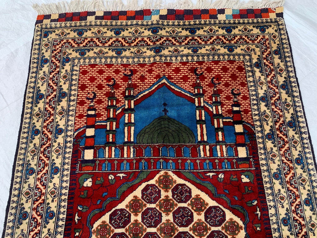 Prayer Rug Handwoven Hoja Roshnai Luxury Prayer Rug (4.9x2.11 ft) – Soft, Durable & Non-Slip Design