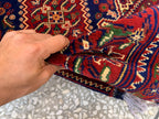 5x7ft, Handmade Afghan Tribal Rug–Navy Blue & Red Wool Area Rug –Geometric Oriental Carpet–Traditional Living Room or Office Decor 200x150cm