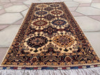 3x7ft, Afghan Runner– Turkmen Handmade Afghan Wool Hallway Rug – Tribal Oriental Carpet – Elegant Long Runner for Entryway or Hall 203x94cm