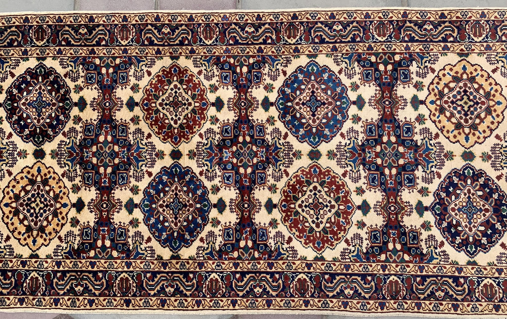 3x7ft, Afghan Runner– Turkmen Handmade Afghan Wool Hallway Rug – Tribal Oriental Carpet – Elegant Long Runner for Entryway or Hall 203x94cm