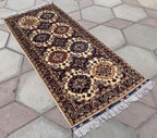 3x7ft, Afghan Runner– Turkmen Handmade Afghan Wool Hallway Rug – Tribal Oriental Carpet – Elegant Long Runner for Entryway or Hall 203x94cm