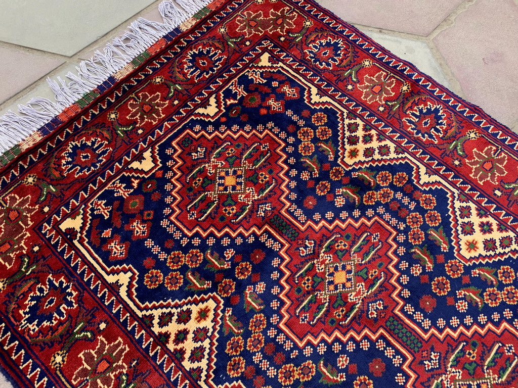 3x10ft, Afghan Turkmen Runner – Yousafi Naksha High Pile Wool Rug – Handmade Hallway Carpet – Tribal Long Runner – Best Quality Afghan Rug